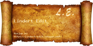 Lindert Edit névjegykártya